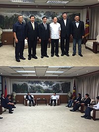 縣長劉增應、議長張永江由立委陳雪生陪同下,27日下午拜會警政署長陳國恩(上圖右3),就馬祖籍子弟員警返鄉服務惠請協助。(圖/立委陳雪生國會辦公室)