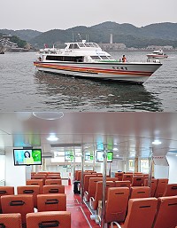 　南北海運公司99噸級全新客輪「吉順9號」駛回南竿，內部空間寬敞舒適，近期準備就緒後即開始服務鄉親。（圖／文：馮紹夫）