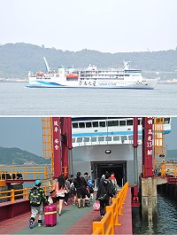 「臺馬之星」歲修後首航狀況良好,航行安全、旅客舒適度皆有所提升,首航便滿載512人返台。(圖/文:馮紹夫)