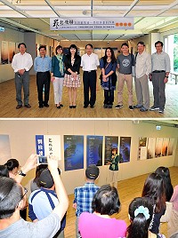 「五四藝想曲-馬祖詩畫創作展」昨天於民俗文物館四樓特展室溫馨開幕,多位在地詩人一起出席盛會並擔任解說員,參觀者都說很有Feel!(圖/文:曹重偉)
