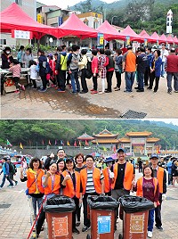 維持友善旅遊環境,環保志工主動配合媽祖聖誕慶典系列活動的國際美食園遊會,排好班表為鄉親遊客服務,還先經過沙盤推演消滅髒亂點戰術,展現追求「整潔的馬祖」決心!(圖/文:曹重偉)