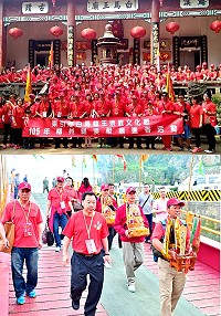東引鄉白馬尊王宗教文化參訪活動,浩浩蕩蕩出發。(圖/文:陳其敏)