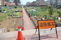 　山隴蔬菜公園環境整理和排水建置9日正式施工，請經過人車務必注意安全。（圖／文：吳嘉榮）