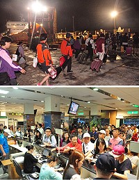 縣府緊急啟動「臺馬輪」夜航疏運機制,滿載496人返台,成功疏解大批滯留人潮。(圖/文:馮紹夫)