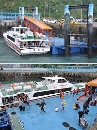 南北海運行全新99噸級客輪吉順九號載客首航北竿,島際交通服務再升級。(圖/文:陳鵬雄)