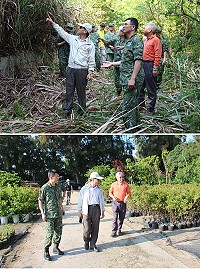 環保局、建設局和國軍弟兄昨天聯合清理津沙一號水庫周邊道路。(圖/文:吳嘉榮)