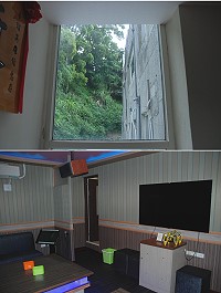 老闆吳健清耗資100多萬元,打掉原先建築的每扇窗戶,是館內採光良好的原因。卡蹓英雄館地下1樓增設6間KTV套房式包廂,旅客使用率極高。(圖/文:楊凱棻)
