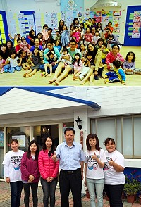東引鄉公立托育中心舉辦感恩活動,議長張永江到場同樂,並感謝工作夥伴的努力付出。(圖:東引托育中心提供)