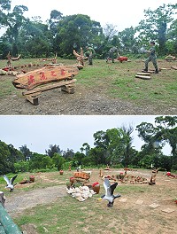 國軍、縣府攜手合作開發景點,將一處荒棄草地打造成小公園。(圖/文:馮紹夫)