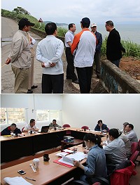 縣長劉增應會同建設局、工務局昨天前往復興村環保路起點處現勘並召開相關會議。(圖/文:吳嘉榮)