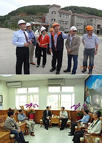 台電董事長黃重球一行訪視馬祖用電情形,同時拜會連江縣府會首長,討論人才與綠能發展議題。(圖:馮紹夫、珠山電廠)