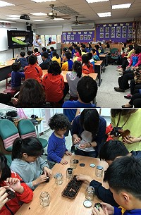 環保局在東莒國小舉辦「魚菜共生DIY活動」,吸引學生家長熱情參與。(圖/文:宋幸儒、連江縣環保局)