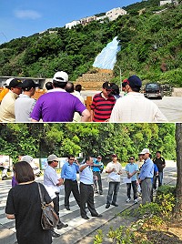 縣議會昨天進行南竿鄉縣政考察,主要考察山線道路平地造林綠美化工程、介壽澳口防波堤及中正圖書館等處,縣長劉增應與各考察點單位主管都全程陪同,即時就議員意見提出回應。(圖/文:曹重偉)