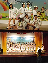 中正國中小「六月音符」成果發表會學生賣力彩排,國中熱舞社將大展舞姿,帶來韓國女子天團少女時代的「The boys」。(圖/文:楊凱棻)