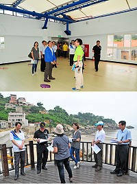 　連江縣議會定期大會昨天繼續南竿鄉縣政考察，主要考察介壽國中小校務及幼兒園教學大樓興建工程、連江山莊BOT案、津沙海堤工程等處。（圖／文：曹重偉）