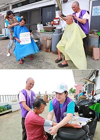 莒光健康營造中心「活躍老化關懷久久-剪出一個愛」義剪活動。(圖/文:宋幸儒、莒光社區健康營造中心)