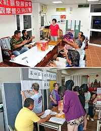 　鐵板社區發展協會本週進行新任理監事改選作業，5日先進行新任理監事票選，昨日晚間再召開理監事會議進行理事長及常務監事互選，結果由老村長劉香蓮獲得高票當選。（圖／文：曹重偉）