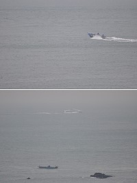 大陸籍快艇入侵莒光海域釣魚,危及漁民權益。(圖/文:宋幸儒)