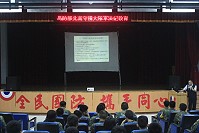 　向詐騙say no！陳義宏隊長以真實的案例向弟兄姊妹們宣教。(圖／文：邱毓凱)