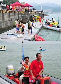 今年度水上遊憩活動暨水上安全教育宣導活動歡樂登場,吸引約300位鄉親陸續前往體驗清涼又歡樂的水上遊憩設施。(圖/文:曹重偉)