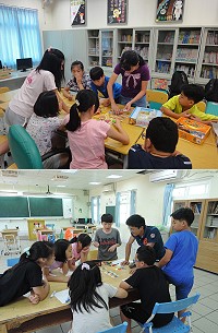 　中正國中小國一新生銜接課程內容豐富，包括桌遊課程及數學模組課程，促進學生多元智能發展。（圖：曹博鈞提供）