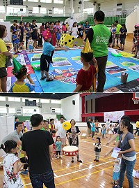「翻轉紫絲帶-無暴社區讚起來」活動準備各項精彩有趣遊戲,讓民眾從遊戲中學習有關常識。(圖/文:吳嘉榮)