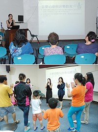 知名音樂治療師廖珮岐分享「音樂的其他可能-音樂在學齡前兒童的運用」親職講座,推廣音樂治療。(圖/文:楊凱棻)