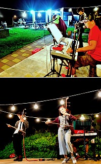 東引「東海雄風」由音樂人駿仔接手經營,自彈自唱表演之餘,還從台灣邀請街頭藝人參與演出,一起為東引夏夜增添浪漫。(圖/文:陳其敏)