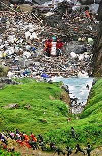 東引指揮部李姓士兵釣魚落海,15個小時後在柴澳囝發現,已無生命跡象。(圖/文:陳其敏)