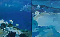 邊城之舞-「夜馬祖」邊城振輝油畫個展16至29日在台北市長官邸藝文沙龍展出。(圖:台北市文化局)
