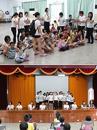 　台灣藝術大學藝術體驗營帶領34位來自介壽和中正國小的學生，展開一連串的藝術體驗營活動。（圖／文：吳嘉榮）