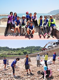 荒野保護協會新竹奔鹿團馬祖行,認識馬祖並加強環境教育知識,身體力行淨灘為馬祖環境整潔付出。(圖/文:馮紹夫)
