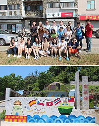 馬祖家扶中心暑期國際志工營系列活動20至21日展開社區彩繪,用畫筆在馬港和福澳留下美麗畫面。(圖/文:吳嘉榮)