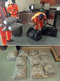 　海岸巡防署北部地區巡防局第一○岸巡大隊福澳安檢所攔截大陸香菇，避免走私回台。（圖：馬祖岸巡大隊）