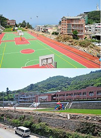 老舊圍牆拆除及高聳夾竹桃拔除,中正國中小校園大開放!校友對寬廣視野給予好評,感覺校園已跟社區連結在一起;後續將興建護欄取代圍牆,全新風格的中正校園,大家可以拭目以待。(圖/文:曹重偉)