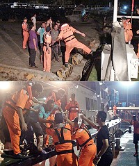 北竿一位民眾7月31日夜間發生急性腎衰竭,馬祖海巡緊急伸出援手,護送病患至南竿就診。(圖:馬祖海巡隊)