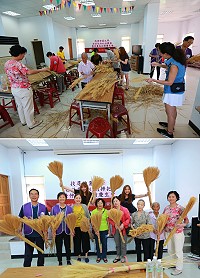 莒光健康營造中心辦理「芒草掃把DIY活動」。(圖/文:宋幸儒、莒光健康營造中心)