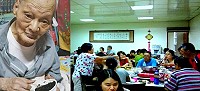東引鄉人瑞劉依祥老先生提前歡度百歲88節,見到眾多子孫專程回鄉,心情十分愉快。(圖:劉惠敏提供)