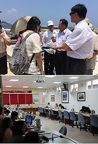 經濟部審查委員昨天來馬實地現勘,前往福澳預定地訪查並聽取微型園區提案簡報。(圖:吳嘉榮、建設局)
