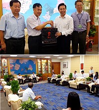 馬祖縣長劉增應偕同議長張永江及財政、觀光局拜會金門縣政府,並與金門縣長陳福海(上圖右2)會晤達成共識,一同爭取突破觀光、貿易和交流面向,促進兩岸和平繁榮努力。(圖:連江縣政府觀光局提供)