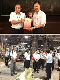 　劉增應2日偕同財政局、馬酒公司相關部門前往金門實地了解金酒公司產銷運作，做為未來擴廠參考。（圖：連江縣政府財政局）