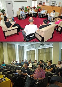 　因應交通部觀光局修改「民宿管理辦法」，連江縣旅館民宿發展協會一行前往縣議會陳情，為了公平正義，希望比照草案向交通部爭取將「原住民保留地民宿未取得使用執照之建物得以結構安全鑑定證明文件替代」。（圖／文：曹重偉）