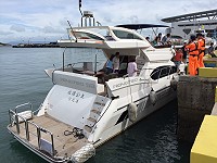 　桃園竹圍港「永源公主號」遊艇13日二度開到馬祖，14日下午海上看完東引後返台。（圖：本報編輯部）