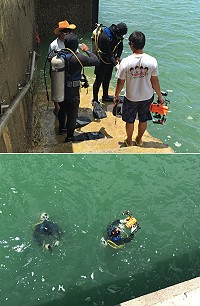 港務處委託交通部運輸研究所,進行碼頭結構及防波堤安全檢測。(圖/文:宋幸儒)
