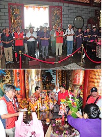 台馬宗教交流熱絡!昨天台中龍井崙仔龍天宮一行60人昨天在主委林坤昌率領下,捧著4座媽祖金身來馬會香,受到主委曾林官及幹部們熱情歡迎。(圖/文:曹重偉)