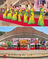　「魅力四射多元文化嘉年華」在介壽澳口歡樂引爆，吸引超過500位大小朋友前往同樂；開幕安排潑水祈福、孔雀舞成果發表，大家度過充滿異國風情的下午。（圖／文：曹重偉）