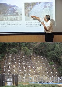 　來自日本的木越正司博士帶來具有多項優點的預力防護網工法概念，提供馬祖未來施工參考；圖為預力防護網工法。（圖：馮紹夫、網路）