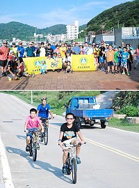 馬祖單車親子共騎活動活力登場,大小朋友開心騎車一同感受單車追風的美好。(圖/文:楊凱棻)