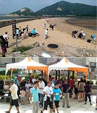 環保局與北竿鄉公所共同舉辦低碳宣導健行和淨灘活動。(圖/文:陳鵬雄)