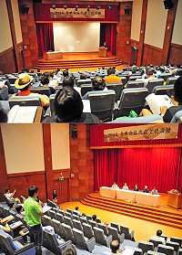 2016馬祖亮島史前文化論壇4日盛大登場,縣長劉增應致詞時肯定亮島遺址的發掘具有歷史性意義,讓亮島文化成為國際研究的亮點。會後並舉行綜合座談,由局長吳曉雲及與會專家學者共同答覆民眾提問。(圖/文:曹重偉)